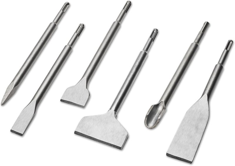 Kirphealy 6pcs SDS Plus Chisels, SDS Plus Compatible, 40CR Steel, Masonry Chisel Set, Tile Removal, Wall Chasing, Floor Scraping - Image 1